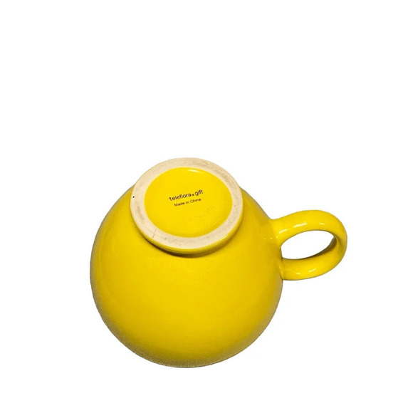 Pre-owned Vintage Yellow Smiley Mug Teleflora Coffee Tea Hot Chocolate Cup - Picture 4 of 7